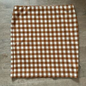 Ann Taylor Factory camel and cream, gingham skirt. Size XL